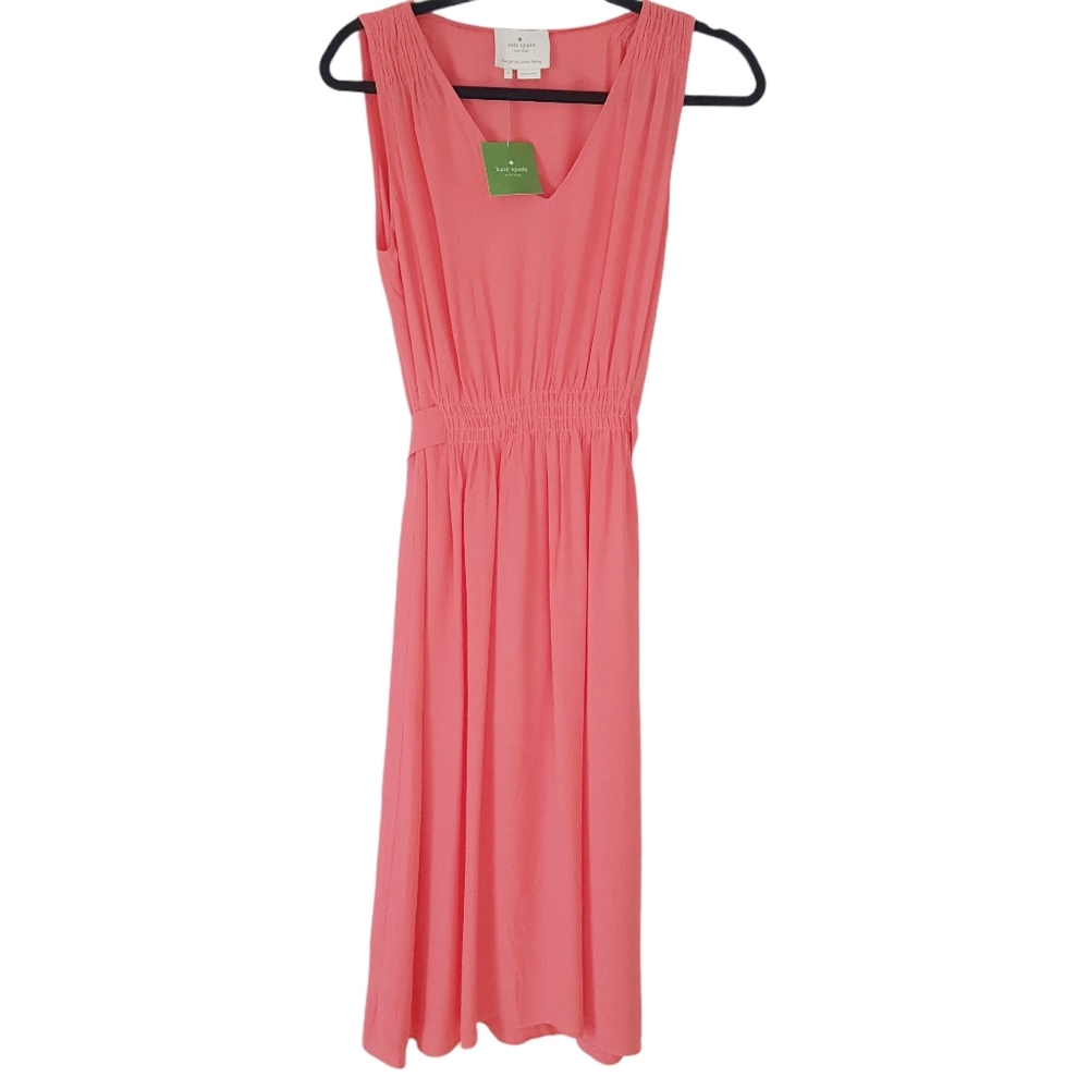 Kate Spade Fluid Crepe Tie Back Dress Watermelon NJMU6423 Small NWT